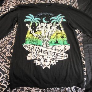 Fresh Laundry Savage Black Long Sleeve Size Small